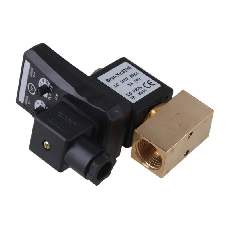 CNBTR صمام تصريف مياه تلقائي مؤقت CNBTR يعمل مباشرة بصمام تصريف هواء مضغوط إلكتروني من النحاس المطروق بقطر ثقب 1/2" AC110V - Image 3